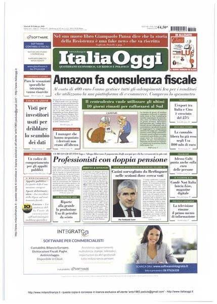 Italia oggi : quotidiano di economia finanza e politica